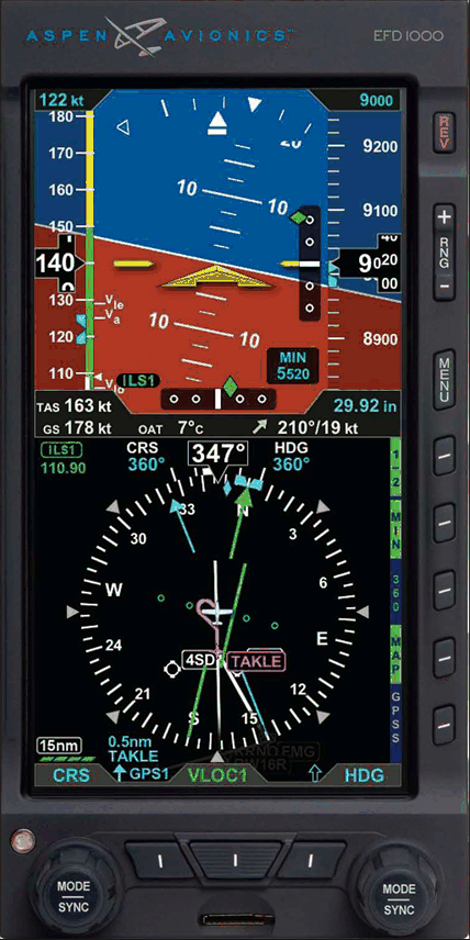 Aspen EFIS General Display, Langley Flying School.