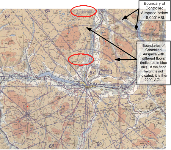 Controlled Airspace Organization in the Kamloops area.  Langley Flying School.
